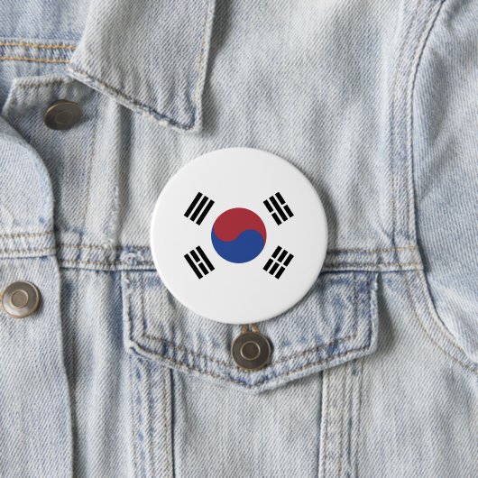 Zuid-Korea vlag Ronde Button 7,6 Cm (In situ)