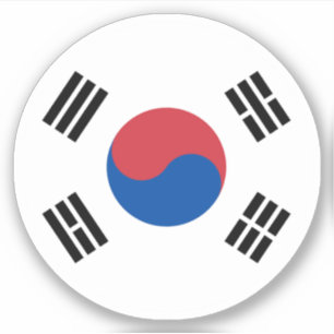 Zuid-Korea Vlag Ronde Sticker