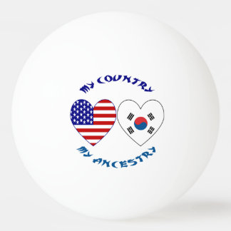 Zuid-Korea Vlag van de Verenigde Staten Hart Vlag Pingpongballen