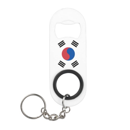 Zuid-Korea Vlag Witte Rode Blauwe Patriottisch  Mini Flessenopener (Voorkant)