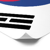 Zuid-Korea-vlaggenembleem Poster (Hoek)