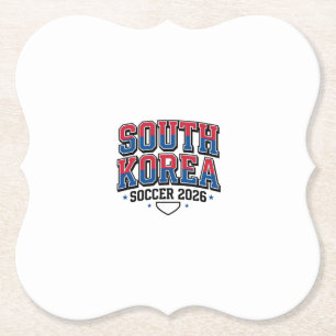 Zuid-Korea Voetbal 2026 Voetbal Vet Land Typogr Kartonnen Onderzetters