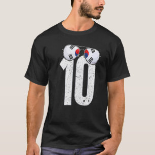 Zuid-Korea Voetballer Nummer 10 Zuid-Koreaanse F T-shirt