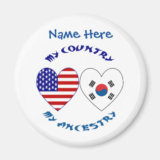 Zuid-Korea VS Hart Land Afkomst Personaliseer Magneet