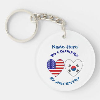 Zuid-Korea VS Hart Land Afkomst Personaliseer Sleutelhanger