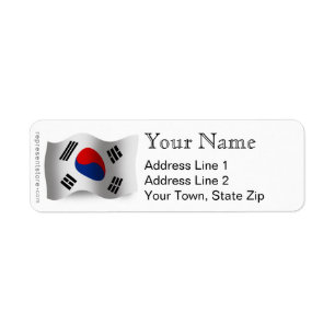 Zuid-Korea Waving Flag Etiket