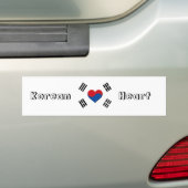 Zuid-Koreaans hart Bumpersticker (Op auto)