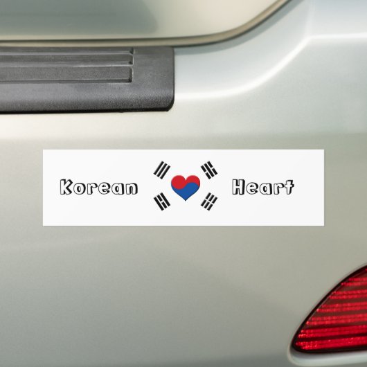 Zuid-Koreaans hart Bumpersticker (Op auto)