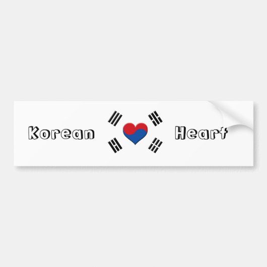 Zuid-Koreaans hart Bumpersticker (Voorkant)