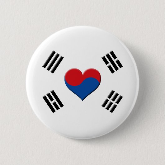 Zuid-Koreaans hart Ronde Button 5,7 Cm (Voorkant)
