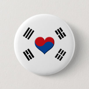 Zuid-Koreaans hart Ronde Button 5,7 Cm