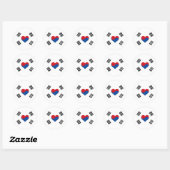 Zuid-Koreaans hart Ronde Sticker (Vel)