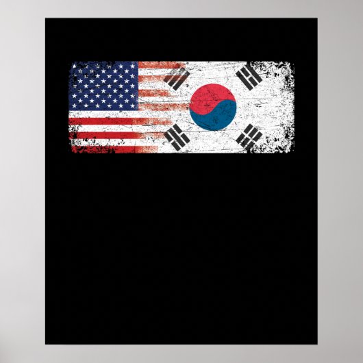 Zuid-Koreaanse Amerikaanse vlag Poster (Voorkant)