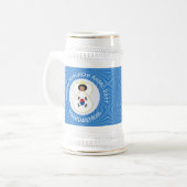 Zuid-Koreaanse Angel Hanukkah vlag gepersonaliseer Bierpul (Voorkant links)