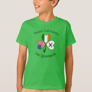 Zuid-Koreaanse Iers-Amerikaanse vlag Shamrock Pers T-shirt