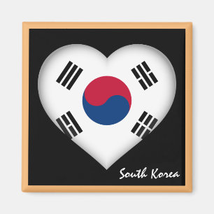 Zuid-Koreaanse vlag en Koreaanse hartvakantie/spor Magneet