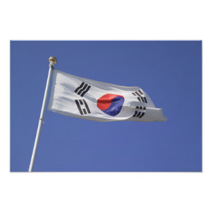 Zuid-Koreaanse vlag Foto Afdruk