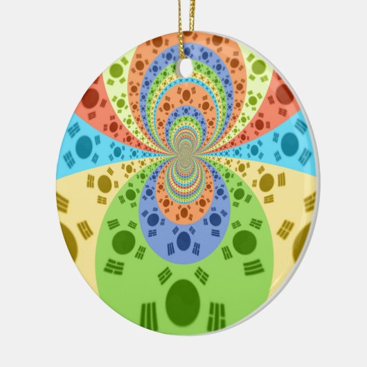 Zuid-Koreaanse vlag geïnspireerde Abstracte kunstp Keramisch Ornament (Links)