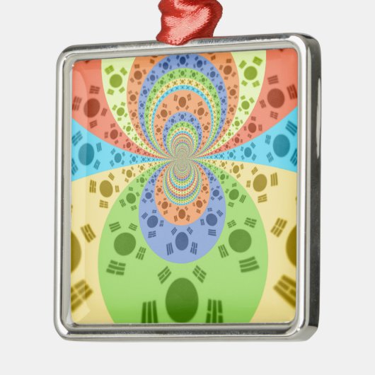 Zuid-Koreaanse vlag geïnspireerde Abstracte kunstp Metalen Ornament (Links)