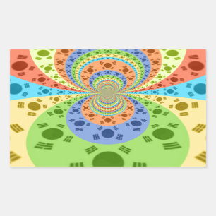 Zuid-Koreaanse vlag geïnspireerde Abstracte kunstp Rechthoekige Sticker