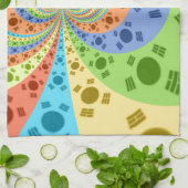 Zuid-Koreaanse vlag geïnspireerde Abstracte kunstp Theedoek (Gevouwen)