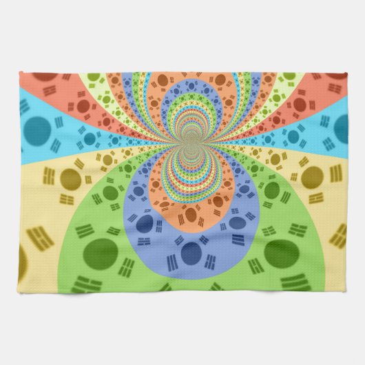 Zuid-Koreaanse vlag geïnspireerde Abstracte kunstp Theedoek (Horizontaal)