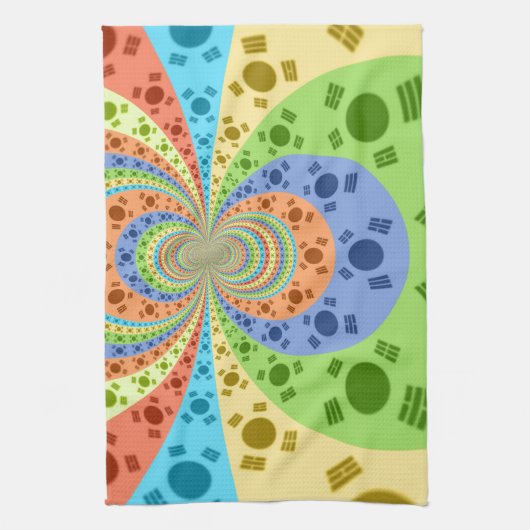 Zuid-Koreaanse vlag geïnspireerde Abstracte kunstp Theedoek (Verticaal)