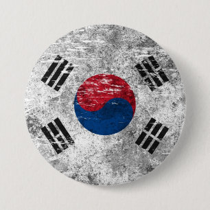 Zuid-Koreaanse vlag, gescoffeld en verrukt Ronde Button 7,6 Cm