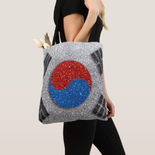 Zuid-Koreaanse vlag Glitter Seoul Korea Reis Draagtas