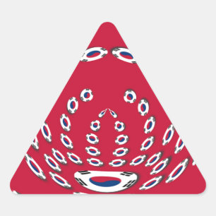 Zuid-Koreaanse vlag Polka Dots: een bloemige twist Driehoek Sticker