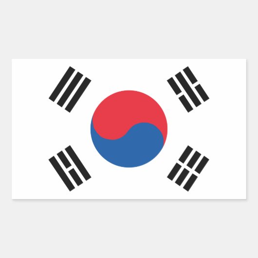 Zuid-Koreaanse vlag Rechthoekige Sticker (Voorkant)
