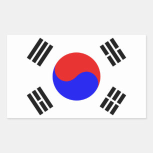 Zuid-Koreaanse vlag Rechthoekige Sticker