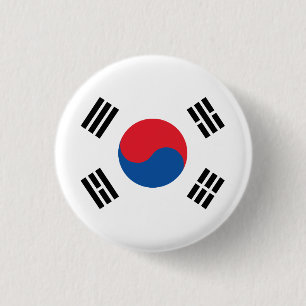 Zuid-Koreaanse vlag Ronde Button 3,2 Cm