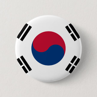 Zuid-Koreaanse vlag Ronde Button 5,7 Cm