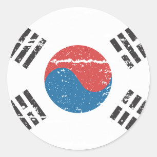 Zuid-Koreaanse vlag Ronde Sticker