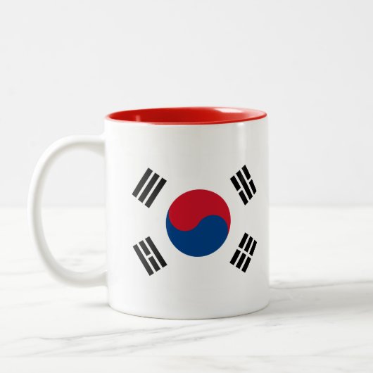 Zuid-Koreaanse vlag Tweekleurige Koffiemok (Links)