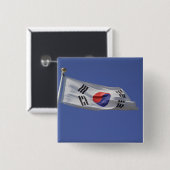 Zuid-Koreaanse vlag Vierkante Button 5,1 Cm (Voorkant /achterkant)