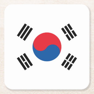 Zuid-Koreaanse vlag Vierkante Kartonnen Onderzetter
