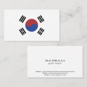 Zuid-Koreaanse vlag Visitekaartje (Voorkant / Achterkant)