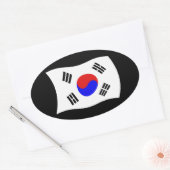 Zuid-Koreaanse vlaggen Ovale Sticker (Envelop)