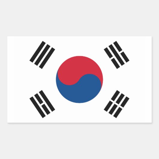 Zuid-Koreaanse vlaggen Rechthoekige Sticker (Voorkant)