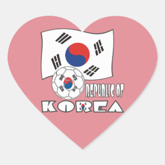 Zuid-Koreaanse Voetbal en Vlag Hart Sticker
