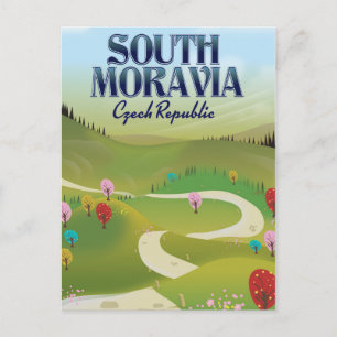 Zuid-Moravië Tsjechië reisposter Briefkaart