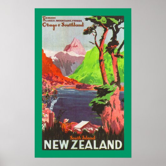 Zuid-Nieuw-Zeeland (canvas) Poster (Voorkant)