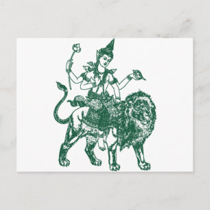 ZUID-OOSTEN-ASIAANSE ZITTING BUDDHA OP LION BRIEFKAART