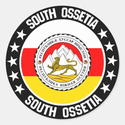 Zuid-Ossetië Ronde Sticker (Voorkant)