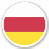 Zuid-Ossetië Vlag Ronde Sticker (Voorkant)