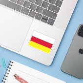 Zuid-Ossetië vlag Sticker (Laptop met iPhone)