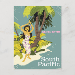 Zuid-Pacific vintage reisposter Briefkaart