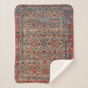 Zuid-Perzië Rood Roze Blauw  Sherpa Deken